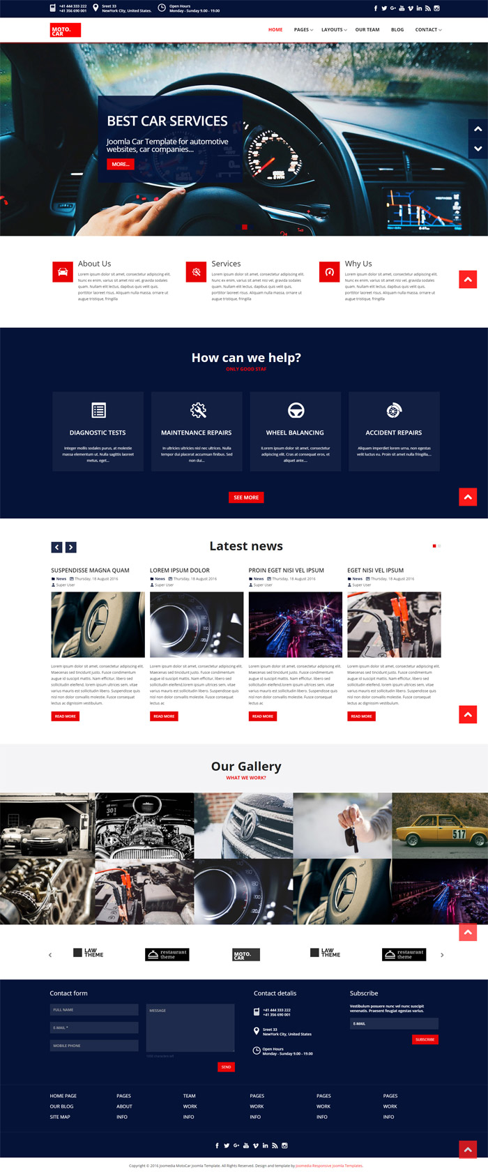 MotoCar Joomla 3 Joomedia Free Template